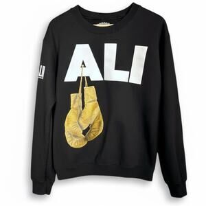 Muhammad Ali Boxing Gloves Served Fresh Men's Sweatshirt Black Size S